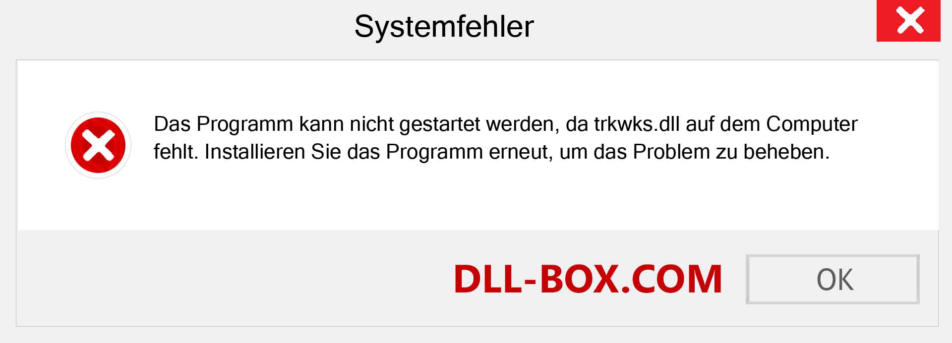 trkwks.dll-Datei fehlt?. Download für Windows 7, 8, 10 - Fix trkwks dll Missing Error unter Windows, Fotos, Bildern